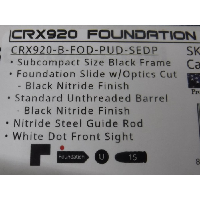 Shadow Systems CR920X 9mm-NIB Improved Glock 43x